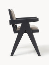 Sara Vizon Minderli Kollu Ahşap Sandalye Siyah