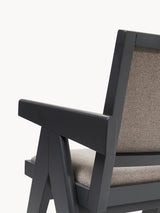 Sara Vizon Minderli Kollu Ahşap Sandalye Siyah