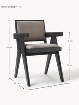 Sara Vizon Minderli Kollu Ahşap Sandalye Siyah