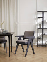 Sara Vizon Minderli Kollu Ahşap Sandalye Siyah