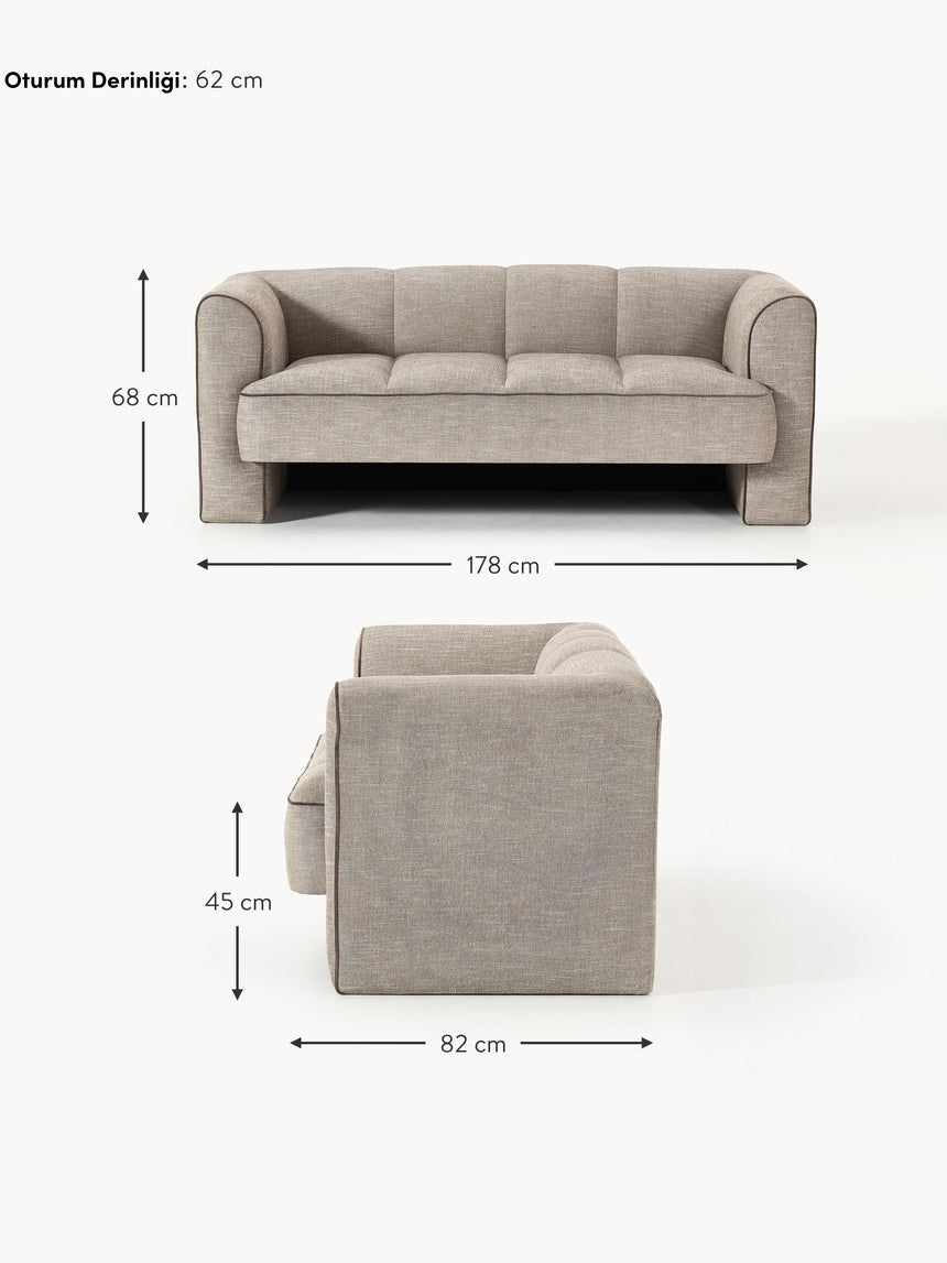 Sava İkili Koltuk Açık Kahve