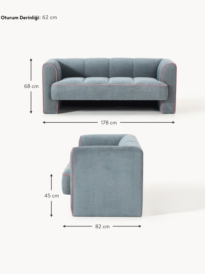 Sava İkili Koltuk Mavi