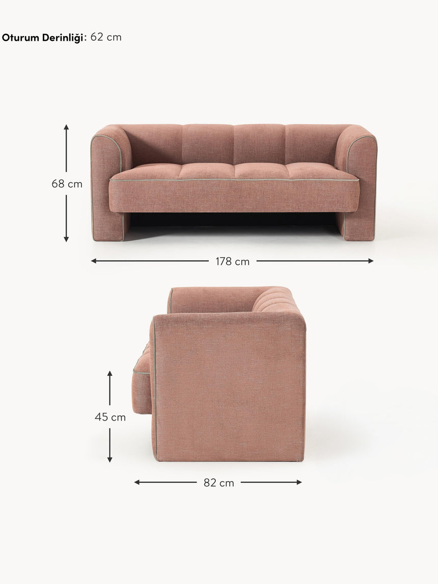 Sava İkili Koltuk Terakota