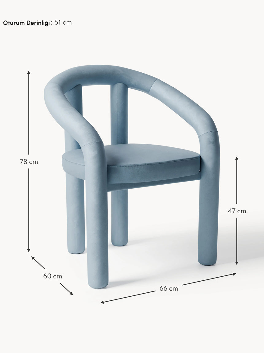 Scenic Kumaş Sandalye Açık Mavi