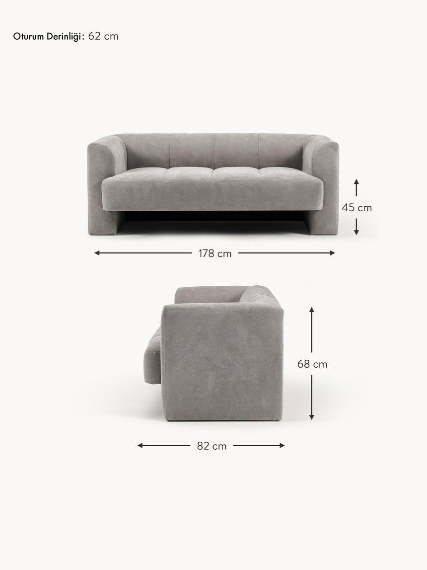 Sen İkili Koltuk Koyu Gri