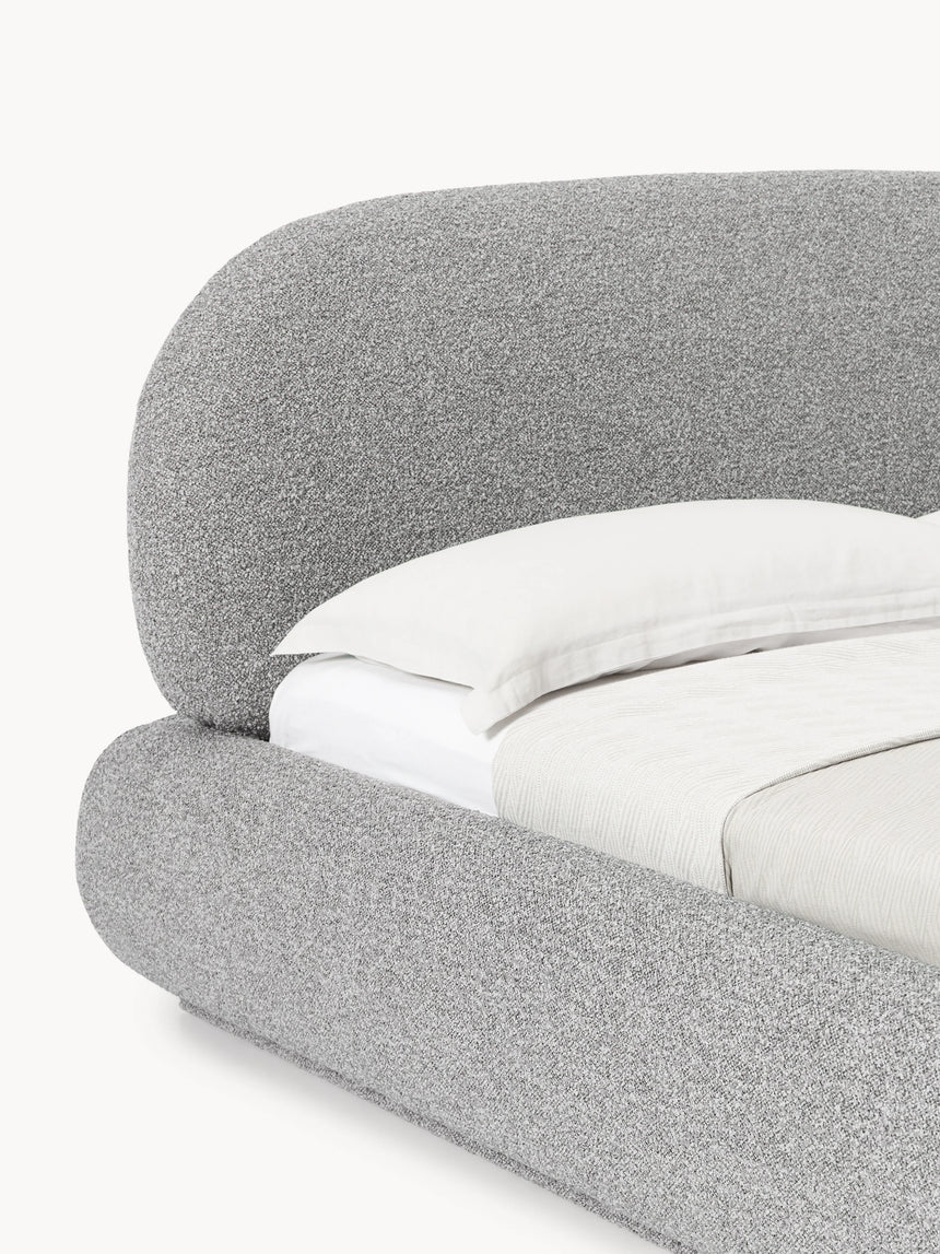 Siri Çift Kişilik Karyola Gri Bukle