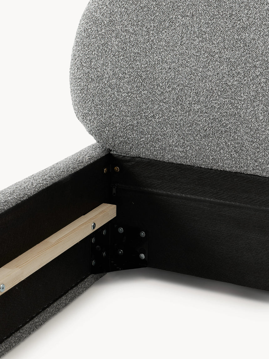 Siri Çift Kişilik Karyola Gri Bukle