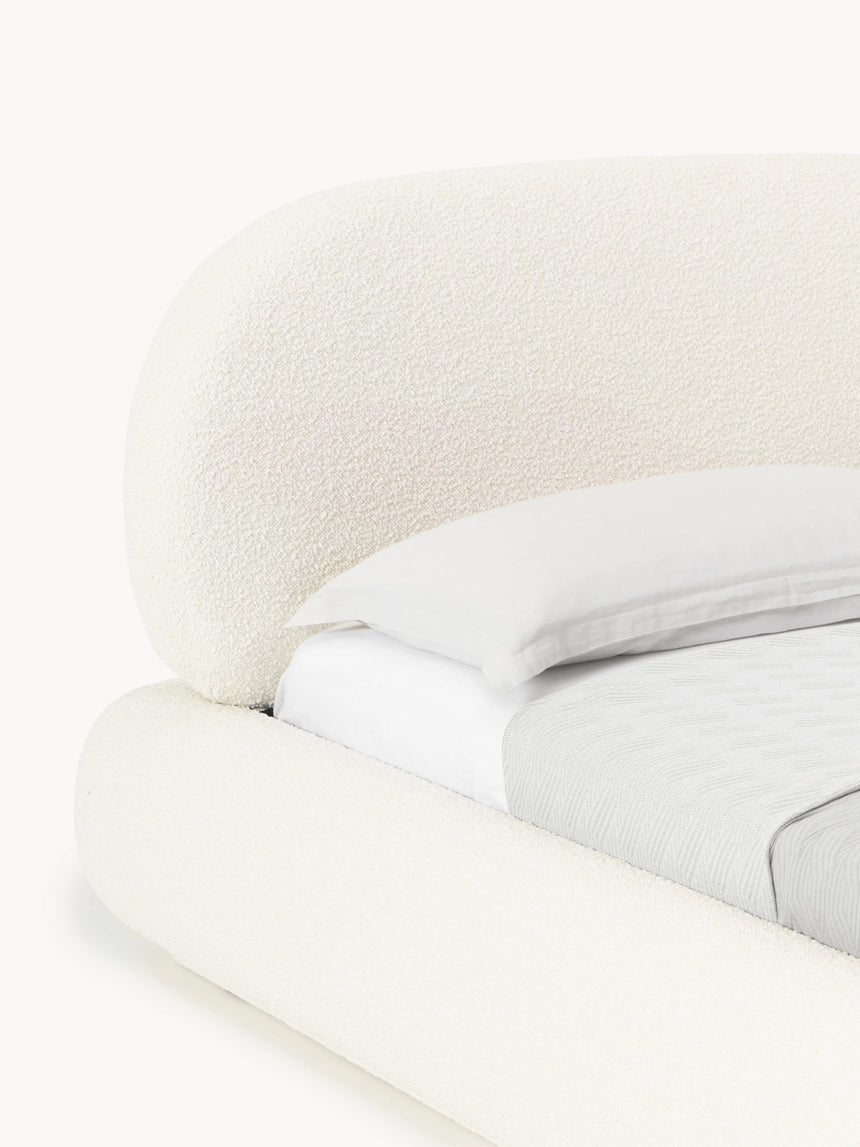 Siri Çift Kişilik Karyola Kırık Beyaz Bukle