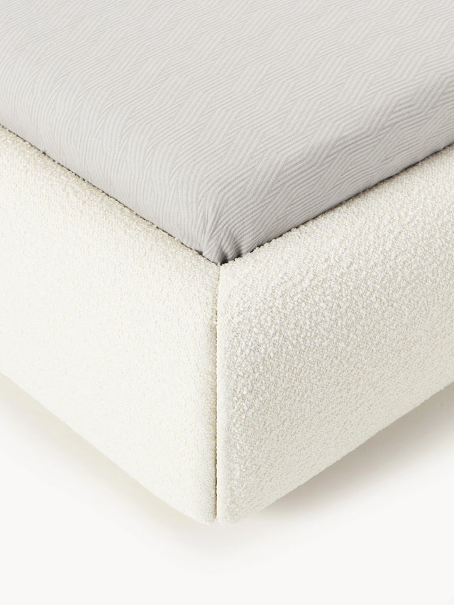 Siri Çift Kişilik Karyola Kırık Beyaz Bukle