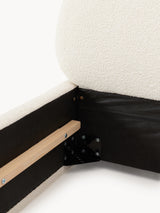 Siri Çift Kişilik Karyola Kırık Beyaz Bukle