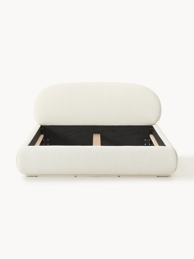 Siri Çift Kişilik Karyola Kırık Beyaz Bukle