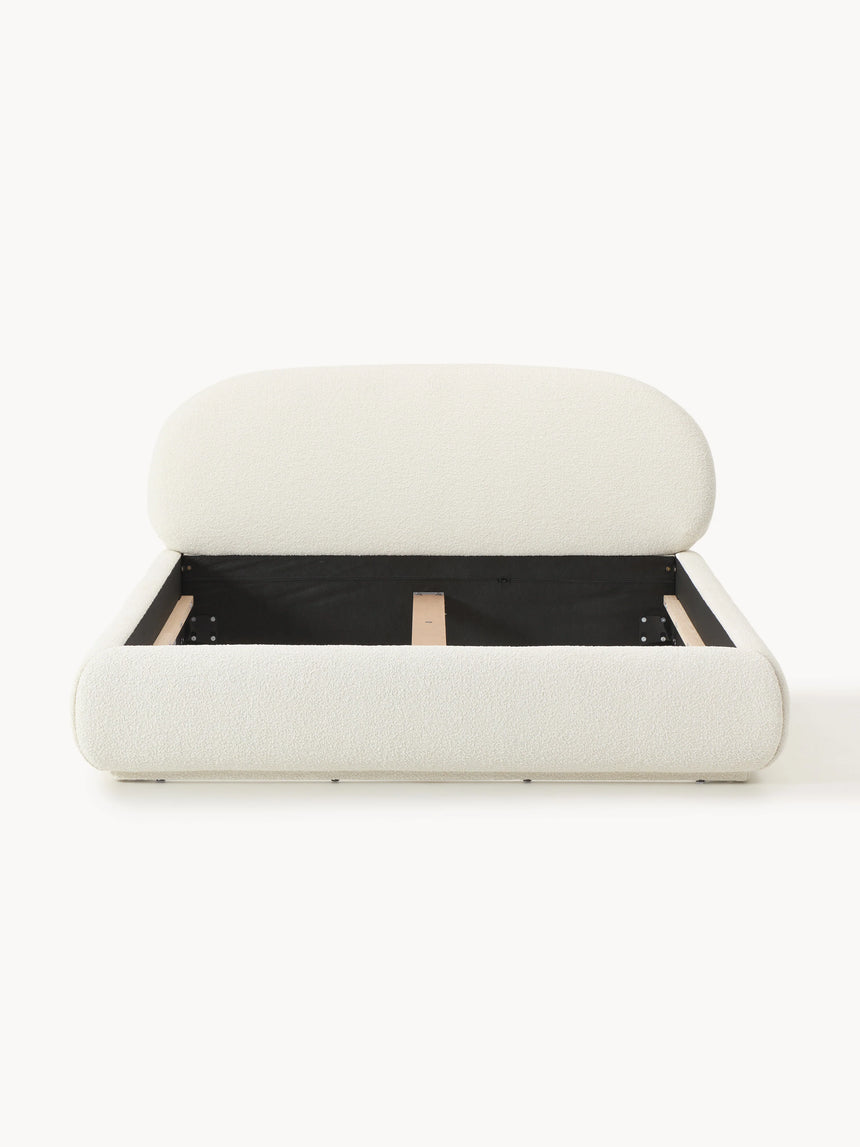 Siri Çift Kişilik Karyola Kırık Beyaz Bukle