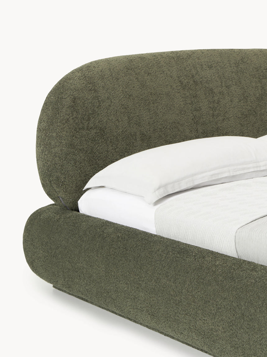 Siri Çift Kişilik Karyola Koyu Yeşil Teddy