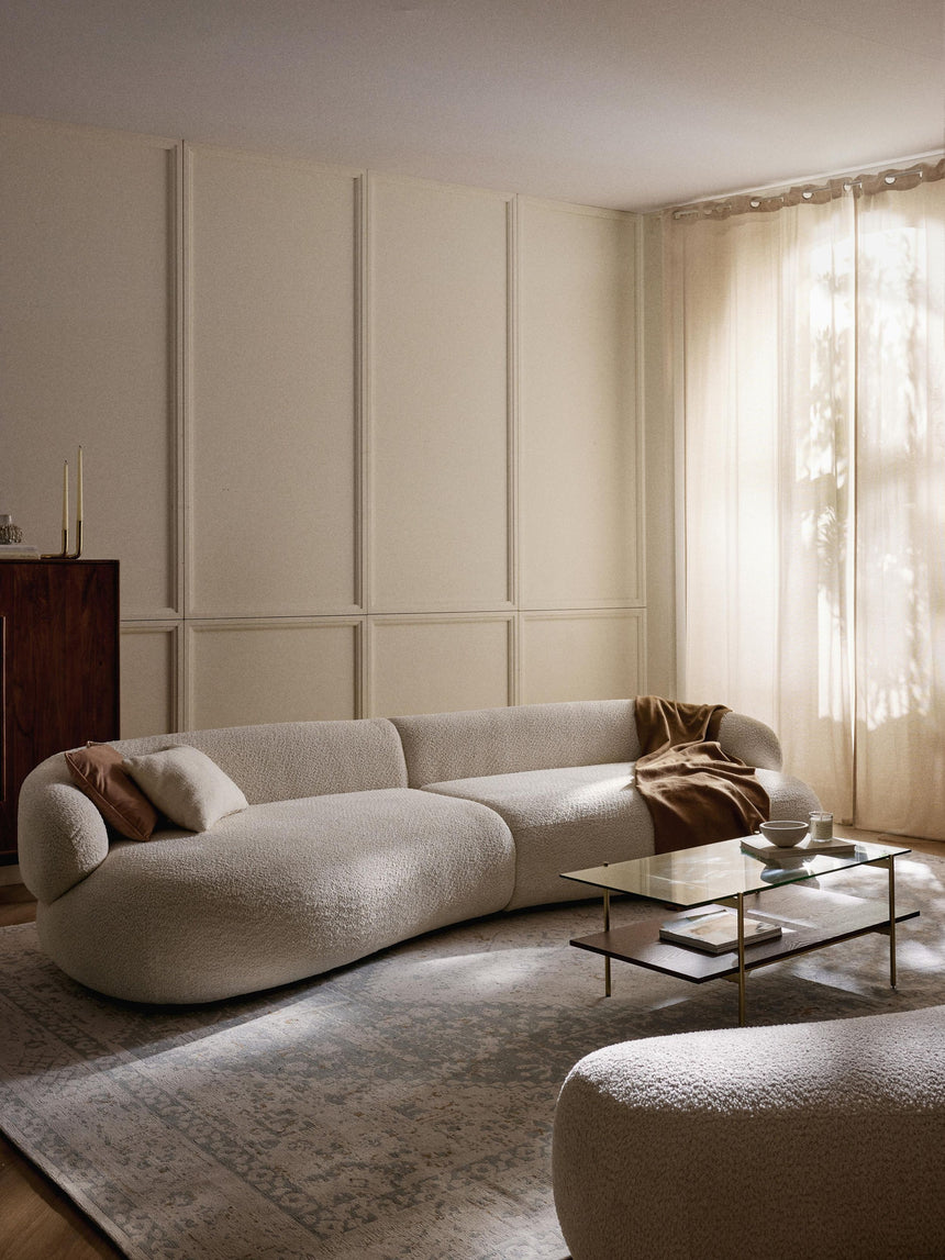 Siri Puf Dörtlü Koltuk Kırık Beyaz Teddy