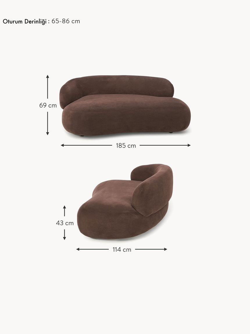 Siri Puf İkili Koltuk Koyu Kahve