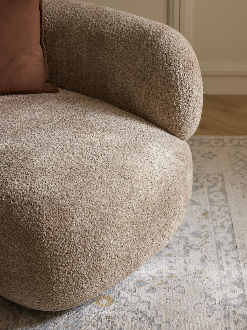 Siri Puf Tekli Koltuk Kahve Bej Teddy