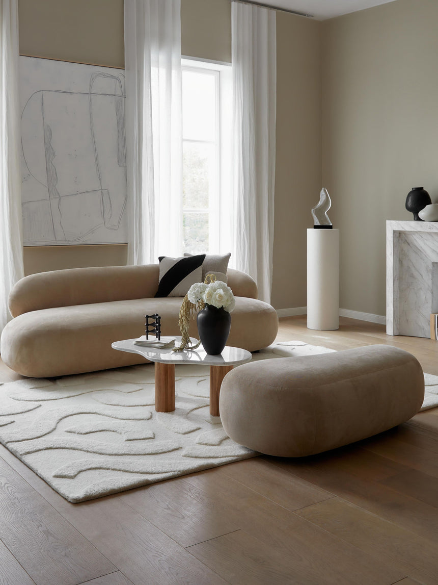 Siri Puf Üçlü Koltuk Bej