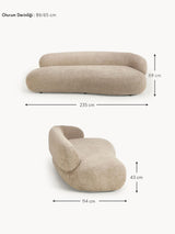 Siri Puf Üçlü Koltuk Kahve Bej Teddy