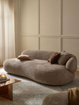 Siri Puf Üçlü Koltuk Kahve Bej Teddy