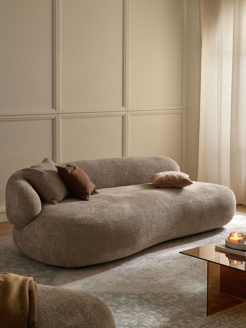 Siri Puf Üçlü Koltuk Kahve Bej Teddy