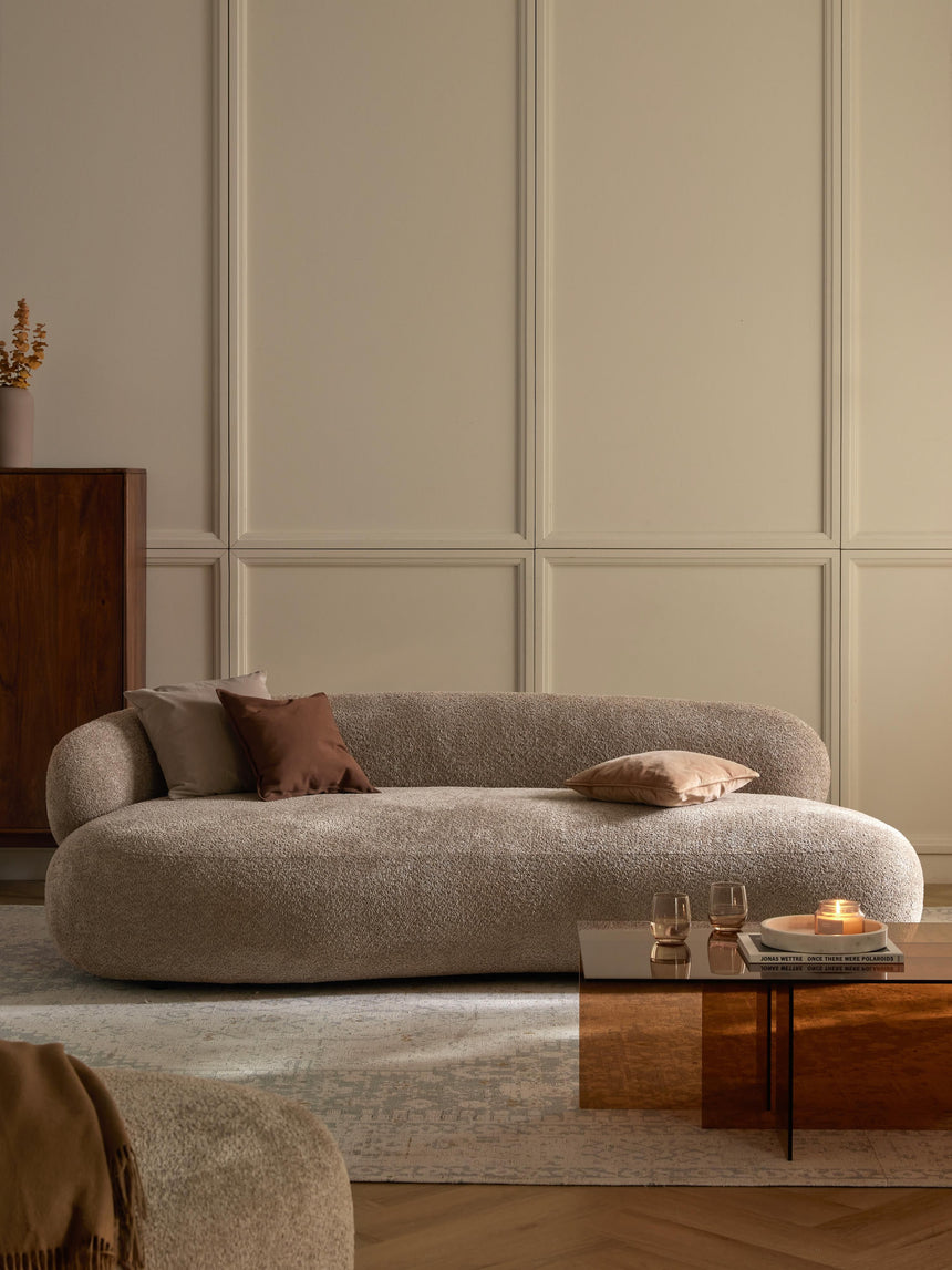 Siri Puf Üçlü Koltuk Kahve Bej Teddy