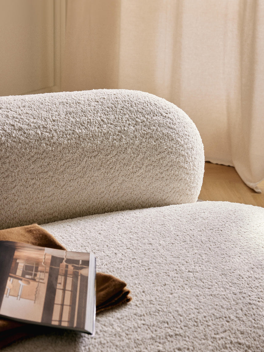 Siri Puf Üçlü Koltuk Kırık Beyaz Teddy