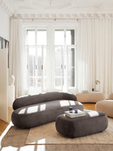 Siri Puf Üçlü Koltuk Koyu Gri