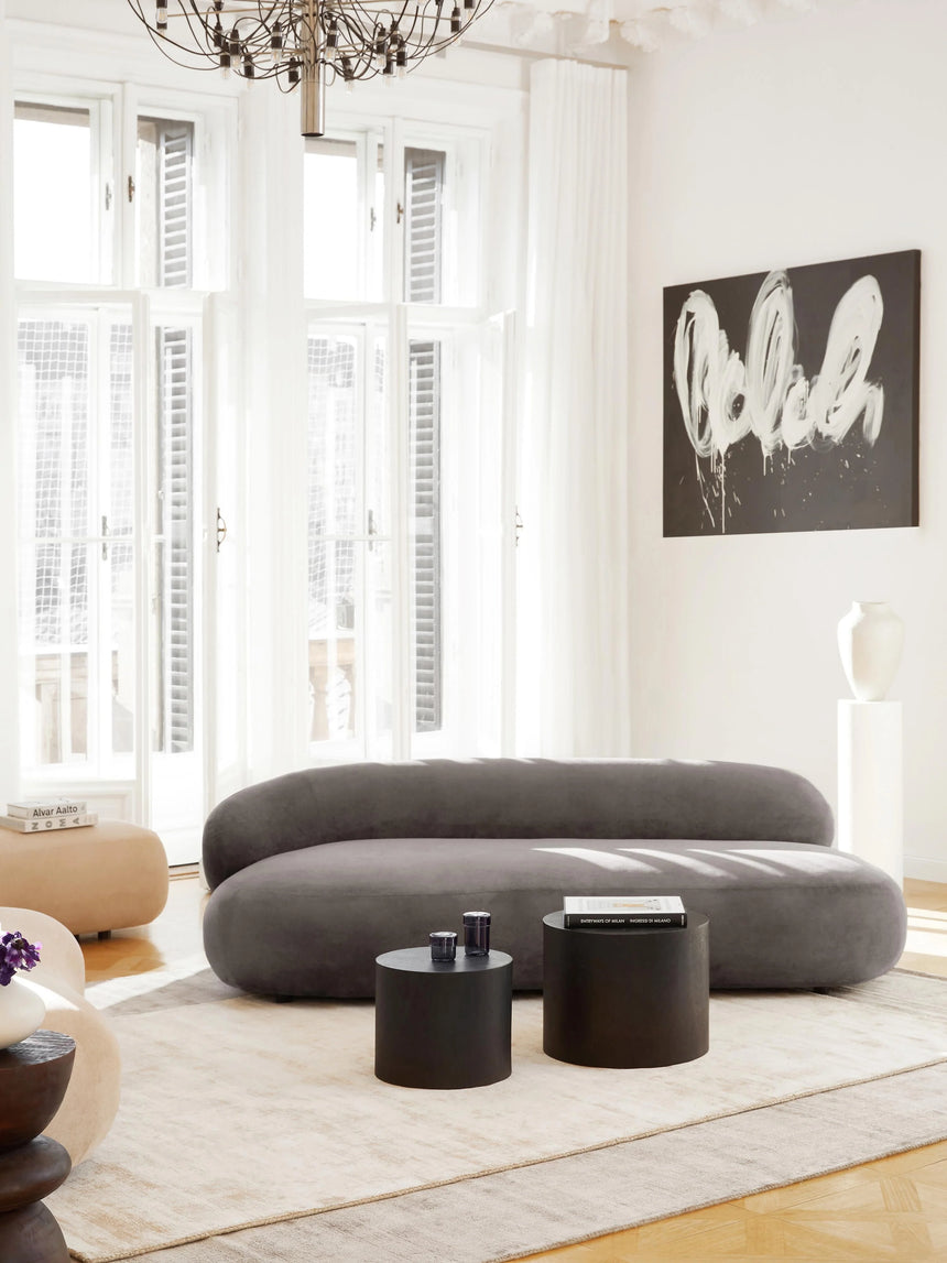 Siri Puf Üçlü Koltuk Koyu Gri