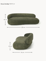 Siri Puf Üçlü Koltuk Yeşil Teddy