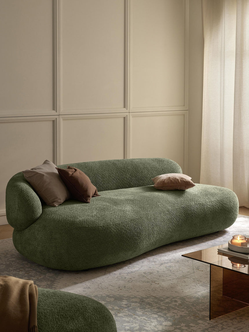 Siri Puf Üçlü Koltuk Yeşil Teddy