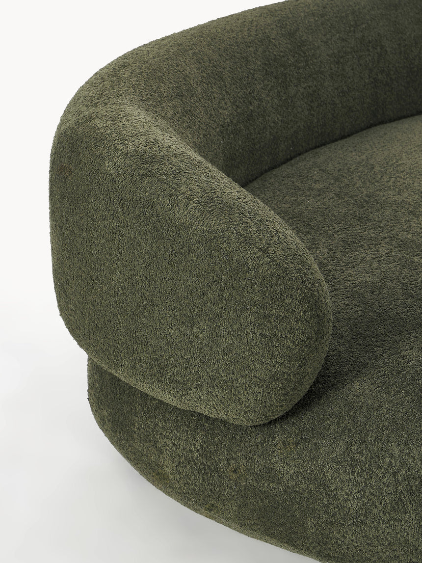 Siri Puf Üçlü Koltuk Koyu Yeşil Teddy