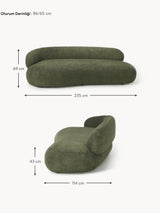 Siri Puf Üçlü Koltuk Koyu Yeşil Teddy