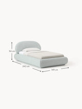 Siri Tek Kişilik Karyola Açık Mavi Bukle