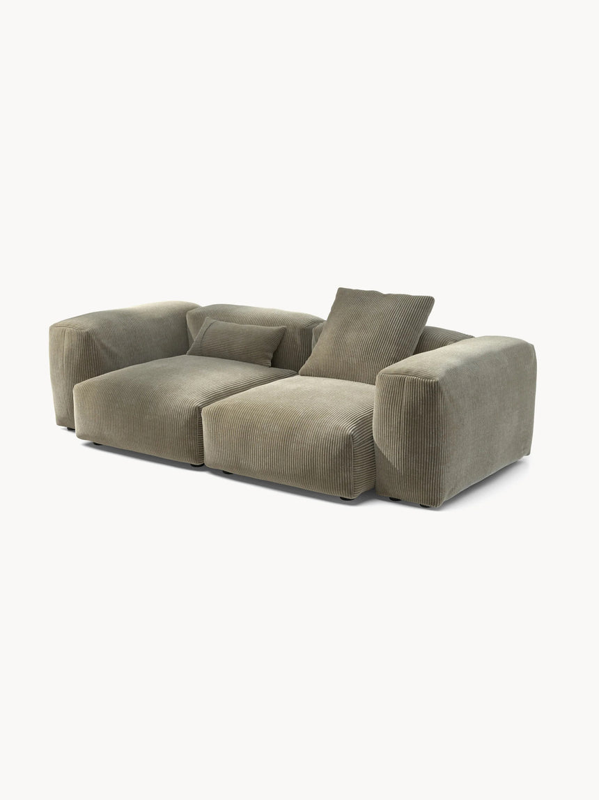 Soma İkili Koltuk Zeytin Yeşili Fitilli Kadife