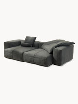 Soma Üçlü Koltuk Koyu Gri Deri Kollu