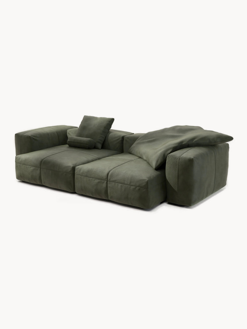 Soma Üçlü Koltuk Yeşil Deri Kollu