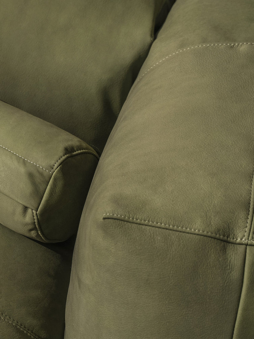 Soma Üçlü Koltuk Yeşil Deri Kollu