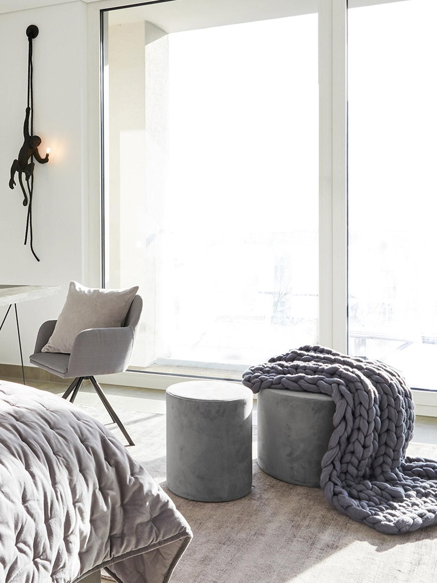 Sos Plus Silindir Puf Gri