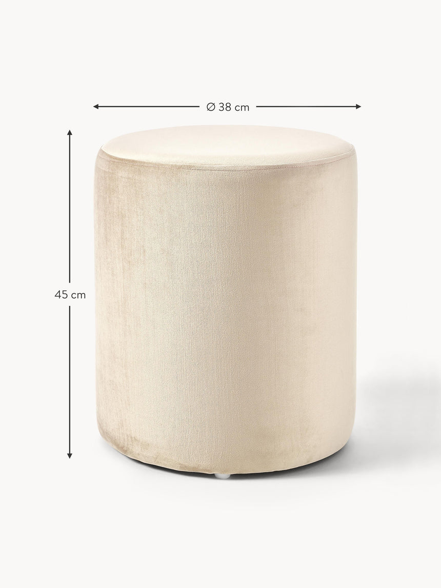 Sos Silindir Puf Bej Kadife