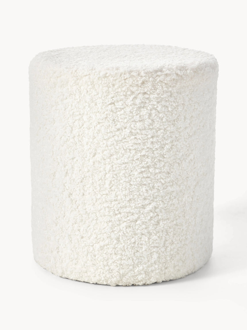Sos Silindir Puf Beyaz Teddy