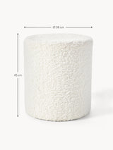 Sos Silindir Puf Beyaz Teddy