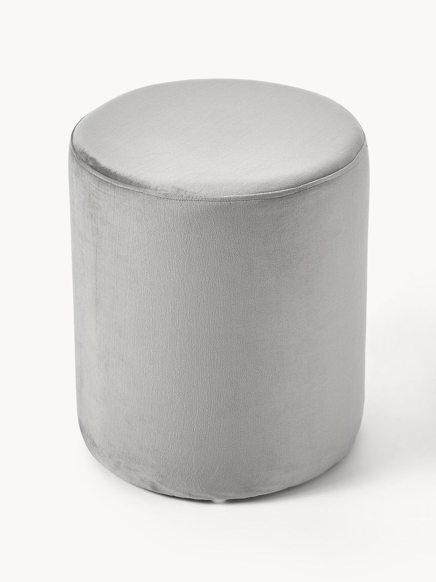 Sos Silindir Puf Gri Kadife