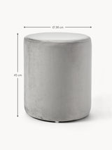 Sos Silindir Puf Gri Kadife