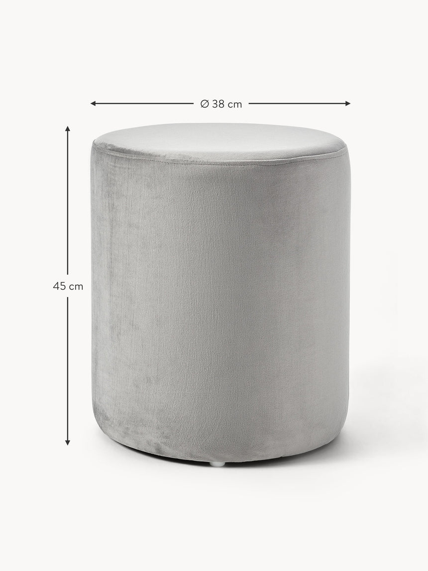 Sos Silindir Puf Gri Kadife