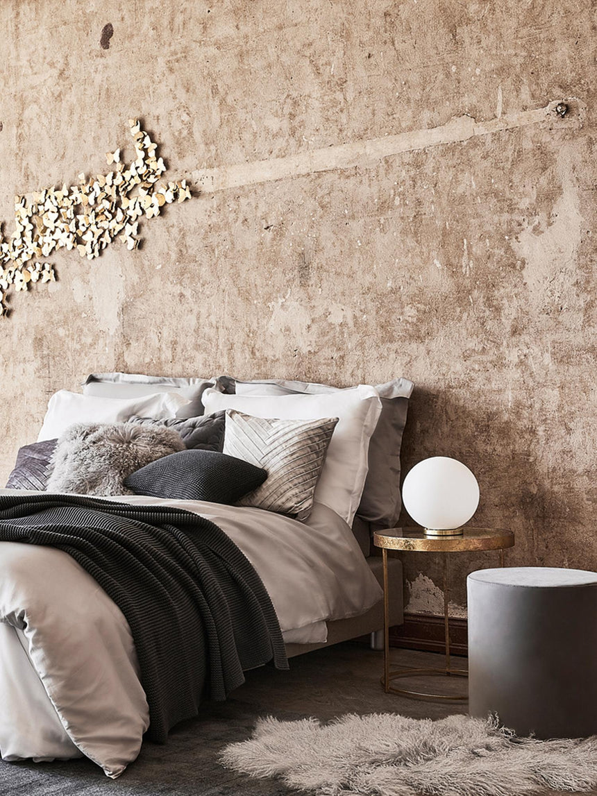 Sos Silindir Puf Gri Kadife