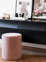 Sos Silindir Puf Pembe Kadife