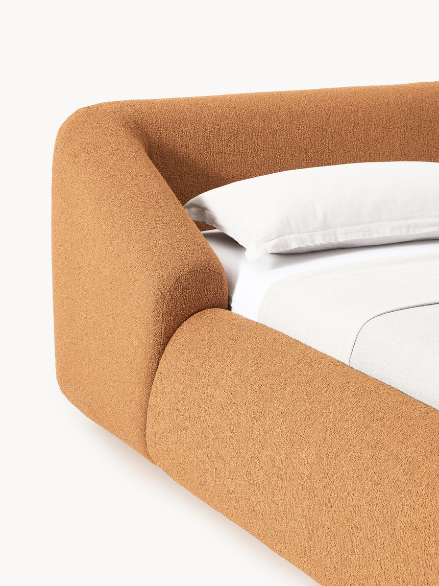 Suzi Çift Kişilik Karyola Açık Kahve Bukle