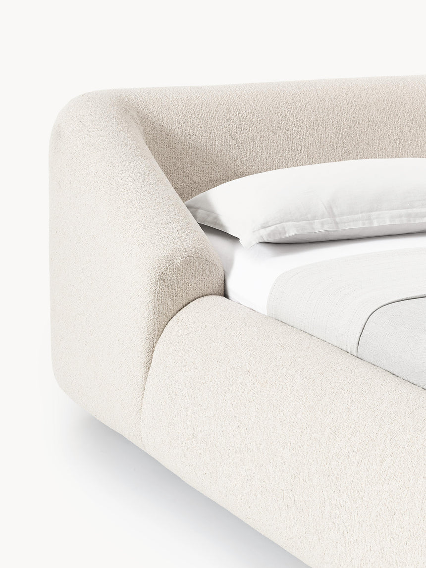 Suzi Çift Kişilik Karyola Kırık Beyaz Bukle