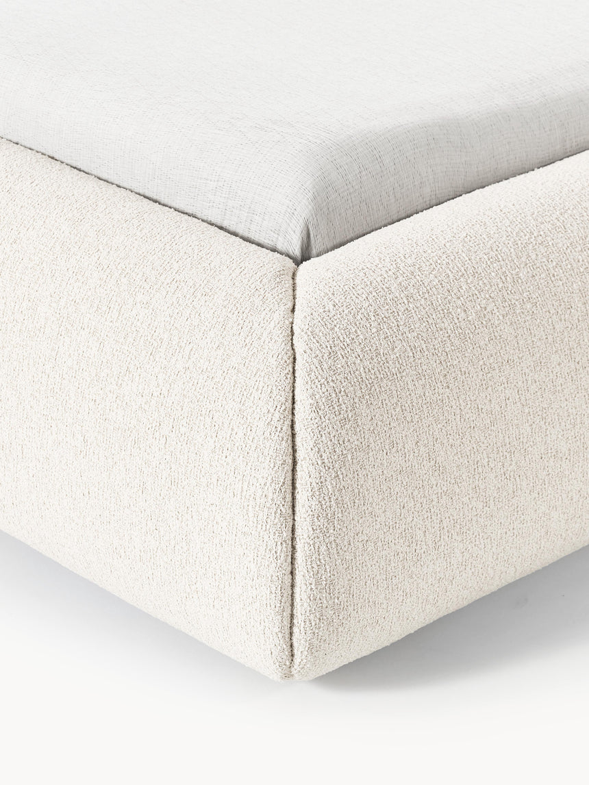 Suzi Çift Kişilik Karyola Kırık Beyaz Bukle