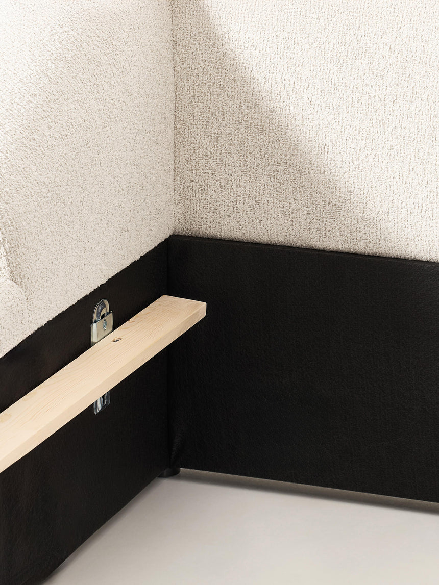 Suzi Çift Kişilik Karyola Kırık Beyaz Bukle